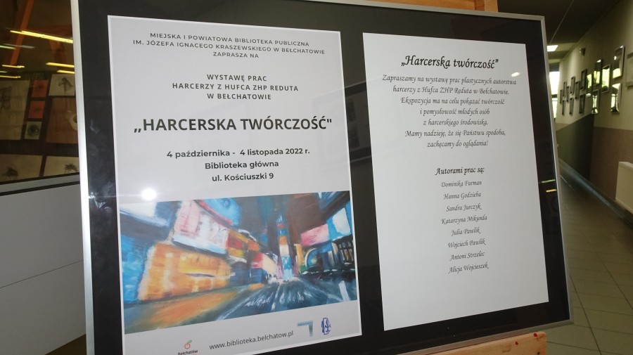 Wystawa prac harcerzy z Hufca ZHP Reduta w Bełchatowie pt. 