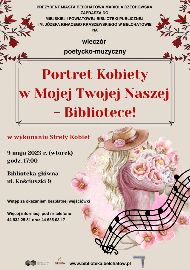 Aktualności: Wieczór poetycko-muzyczny "Portret Kobiety w Mojej, Twojej, Naszej - Bibliotece!