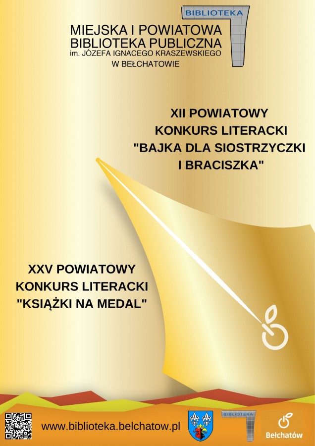 Aktualności: Powiatowe Konkursy Literackie "Książki na medal" oraz "Bajka dla siostrzyczki i braciszka"