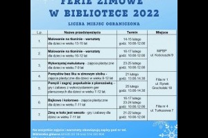 Aktualności: Ferie zimowe w Bibliotece 2022